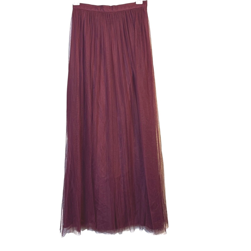 Jenny Yoo Womens Skirt Size 0 Louise Maxi Burgundy Tulle Formal Party Ballgown‎